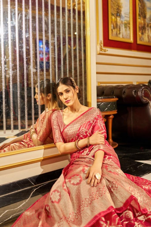 Vasthrlay Women's Organza Designer Unstitched Saree