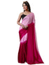 Vasthrlay Chinnon Padding Unstitched Rani Pink Saree