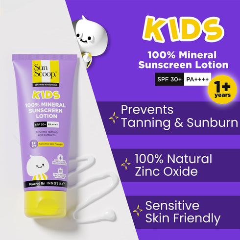 SunScoop Kids 100% Mineral Sunscreen Lotion SPF 30+ PA++++