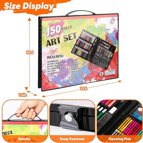 Cable World Arts and Crafts Supplies 150 Pack Drawing Painting Set