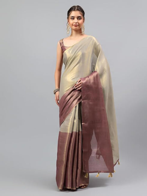 Vasthrlay Maroon Womens Ready To Wear One Minute Polyester Erode Zari Saree