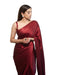 Vasthrlay Maroon Wedding Unstitched Saree