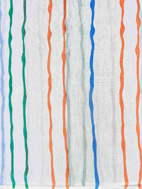 Vasthrlay Tricolor Printed White1 White Saree