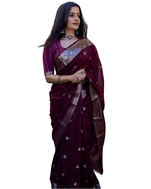 Vasthrlay Banarasi Unstitched Saree