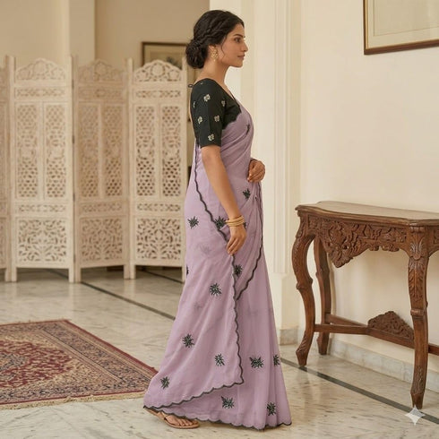 Vasthrlay Georgette Embroidery Lightweight Unstitched