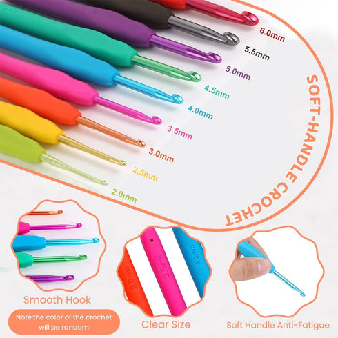 107 Pcs Crochet Kit for Beginners Adults with Yarn Set, DIY Tools, Hook & Needle Set