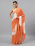 Vasthrlay Midnight Orange Georgette Botanical Floral Printed Saree With Unstitched Blouse