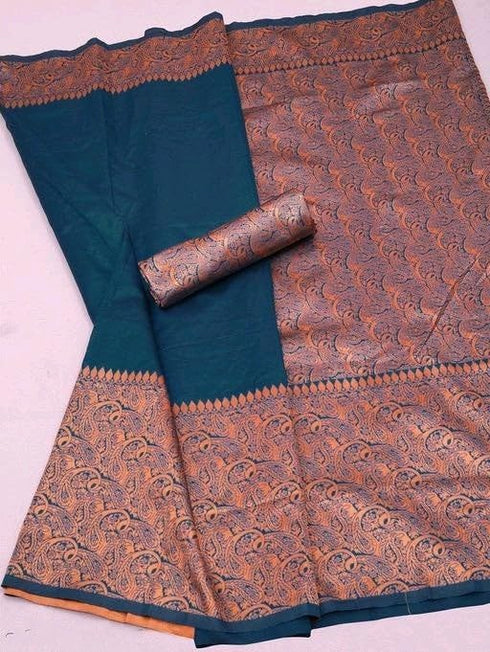 Vasthrlay Kanjivaram Kanchipuram Banarasi Yatri Saree With Blouse Piece
