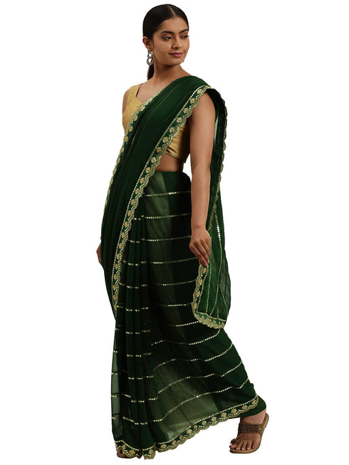 Vasthrlay Georgette Embroidered Designing Saree