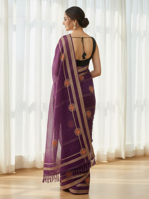 Vasthrlay Georgette Traditional Az Ys Pehenva Brown Rr Ethnic Wear