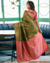 Vasthrlay Banarasi Kanjivaram Unstitched Beige Saree