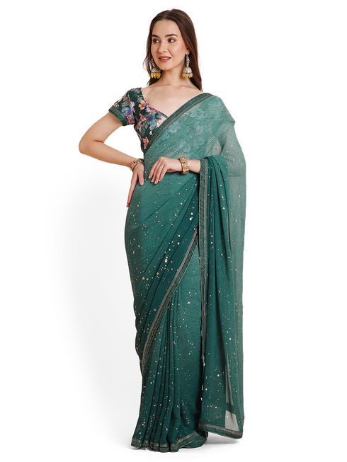 Vasthrlay Georgette Tie Dye Printed Onion Saree