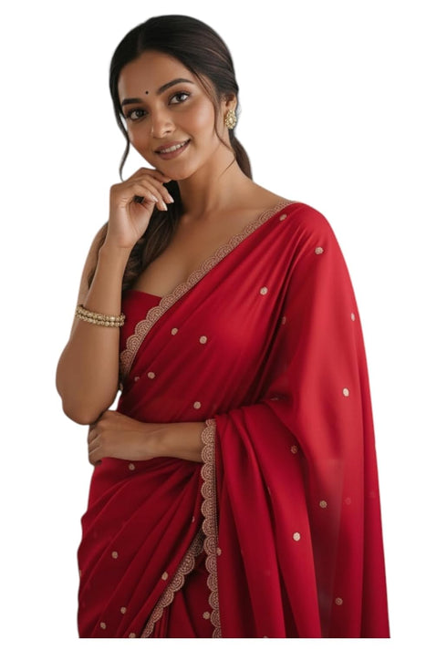 Vasthrlay Rangoli Traditional Az Ys Pranavi Red Ethnic Wear