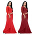 Vasthrlay Georgette Unstitched Red Maroon Free Ethnic Wear