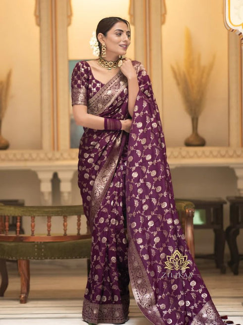 Vasthrlay Banarasi Traditional Unstitched Saree
