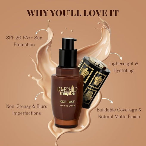 LoveChild Masaba One Take 5 in 1 BB Cream For Medium Skin Tone