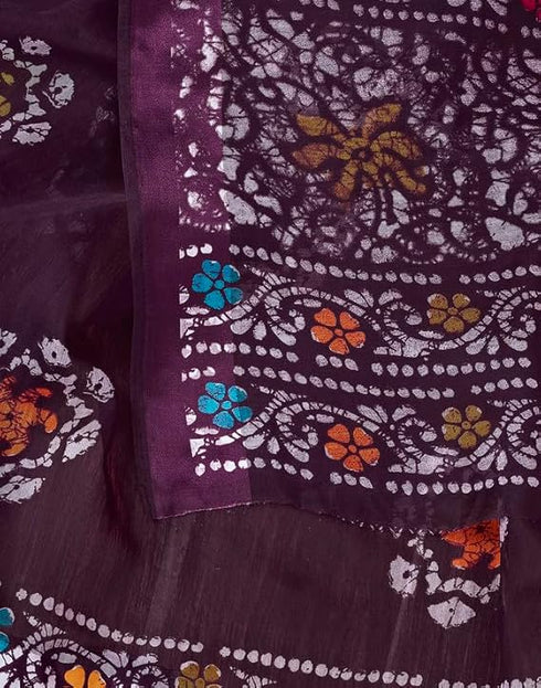 Vasthrlay Womens Printed Unstitched Green Saree