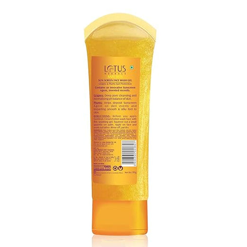 Lotus Safe Sun Sunscreen Face Wash Gel with Grapes And Plums