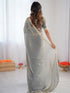 Vasthrlay Shimmer Coral Saree