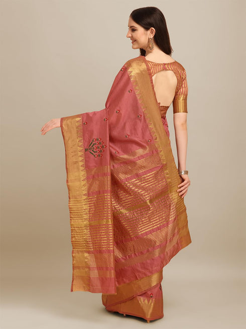 Vasthrlay Multicolor Embroidered Saree