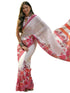 Vasthrlay Womens Printed Unstitched White Saree