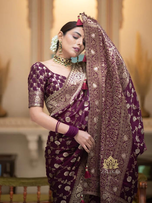Vasthrlay Banarasi Traditional Unstitched Saree