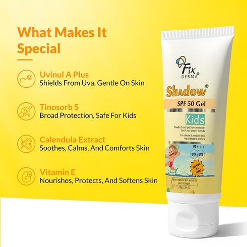 Fixderma Shadow Sunscreen SPF 50+ Gel for Kids PA+++