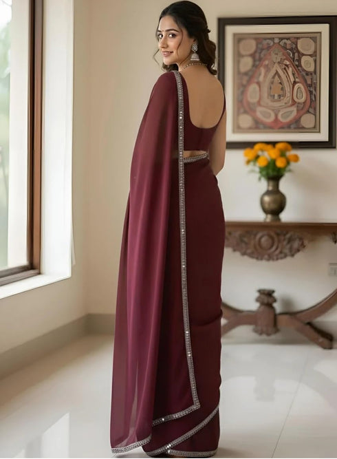 Vasthrlay Georgette Unstitched Ethnic Wear