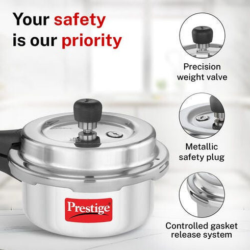 Prestige 2 Litre Aluminium Popular Svachh Outer Lid Pressure Cooker 2 L