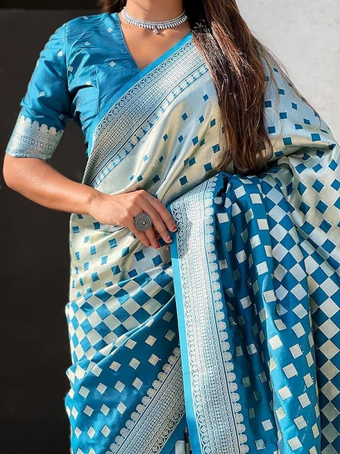 Vasthrlay Banarasi Unstitched Saree