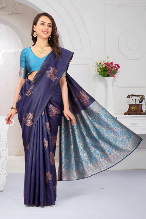 Vasthrlay Banarasi Unstitched Saree
