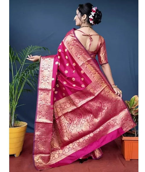 Vasthrlay Banarasi Kanjivaram Kanchipuram Wedding Saree With Blouse Piece