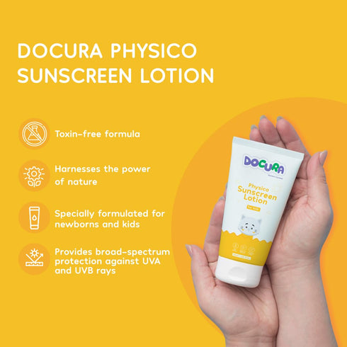 DOCURA Physico Sunscreen Lotion SPF 50 | Newborns Babies and Kids
