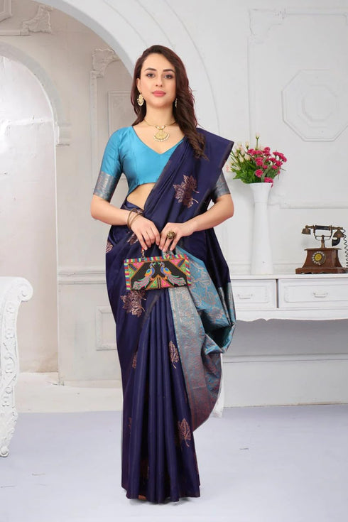 Vasthrlay Banarasi Unstitched Saree
