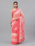 Vasthrlay Multicolour Floral Printed Georgette Saree With White Solid Georgette Unstitched Blouse