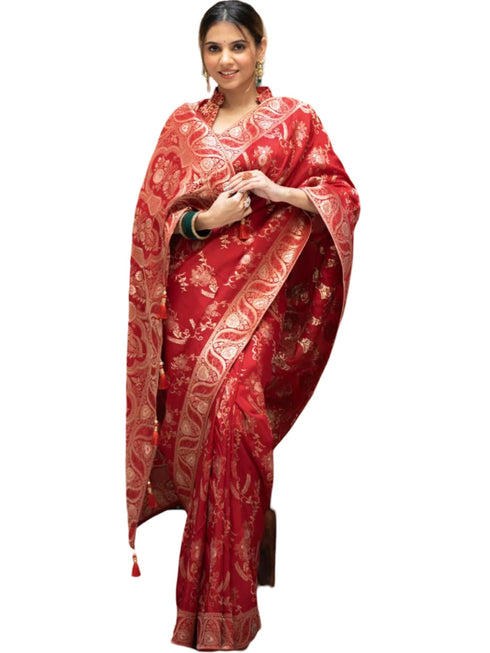 Vasthrlay Banarasi Traditional Unstitched Saree