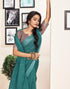 Vasthrlay Printed Pleated Unstitched White Saree