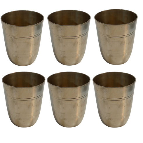 Pure Brass Bell Shape Water Glass | Pack of 6