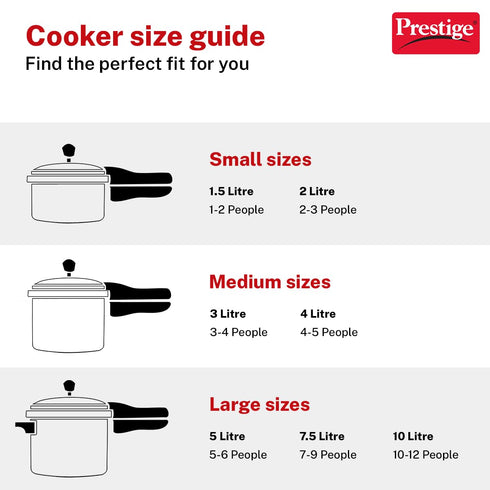 Prestige 3Litre Stainless Steel Flip On Pressure Cooker with Glass Lid