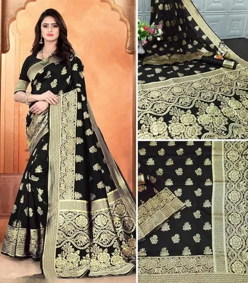 Vasthrlay Banarasi Traditional Unstitched Saree