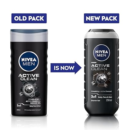 Nivea Men Active Clean Shower Gel Active Charcoal