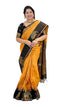 Vasthrlay Orange Banarasi Elephant Unstitched Saree