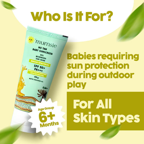 O'mumsie No Tan Baby Sunscreen with SPF 50+