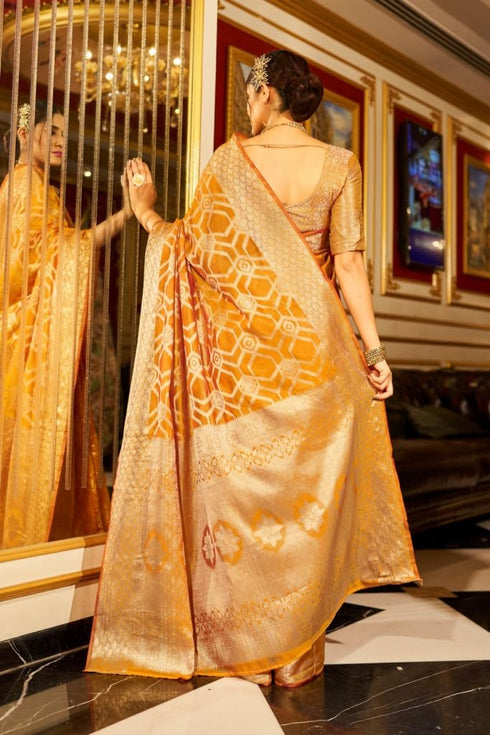 Vasthrlay Women's Organza Designer Unstitched Saree