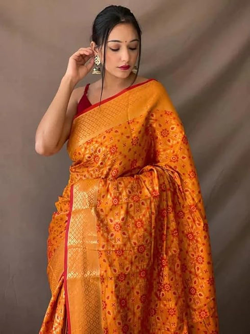 Vasthrlay Kanjivaram Patola Unstitched Ethnic Wear