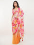 Vasthrlay Womens Multicolour Paisley Printed Linen Saree With Unstitched Blouse Piece