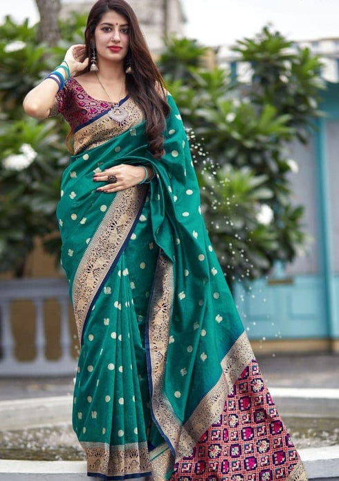 Vasthrlay Orange Kanjivaram Saree