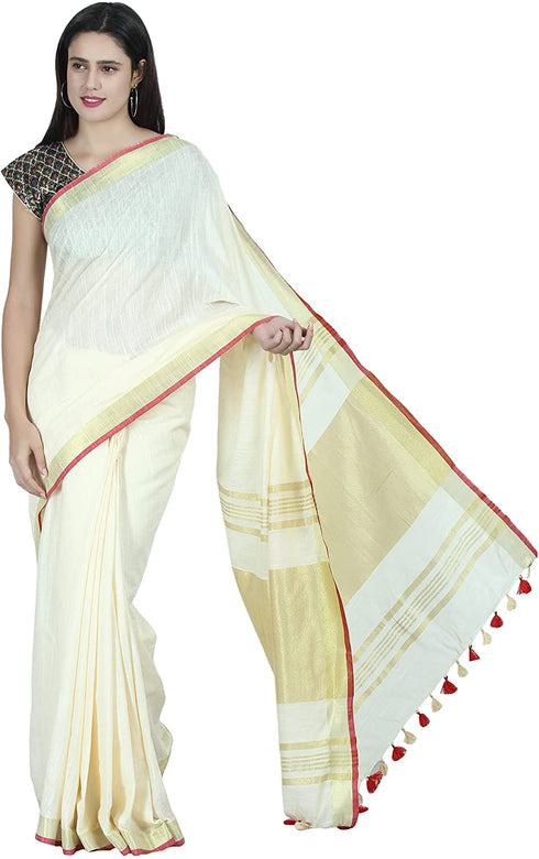 Vasthrlay Handloom Summer Contrast Vibrant Green