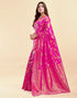 Vasthrlay Womens Jacquard Unstitched Wine Saree