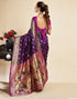 Vasthrlay Paithani Kanjivaram Unstitched Red Saree